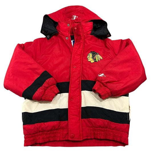 (Kids M) 90s Chicago Blackhawks Puffer Jacket