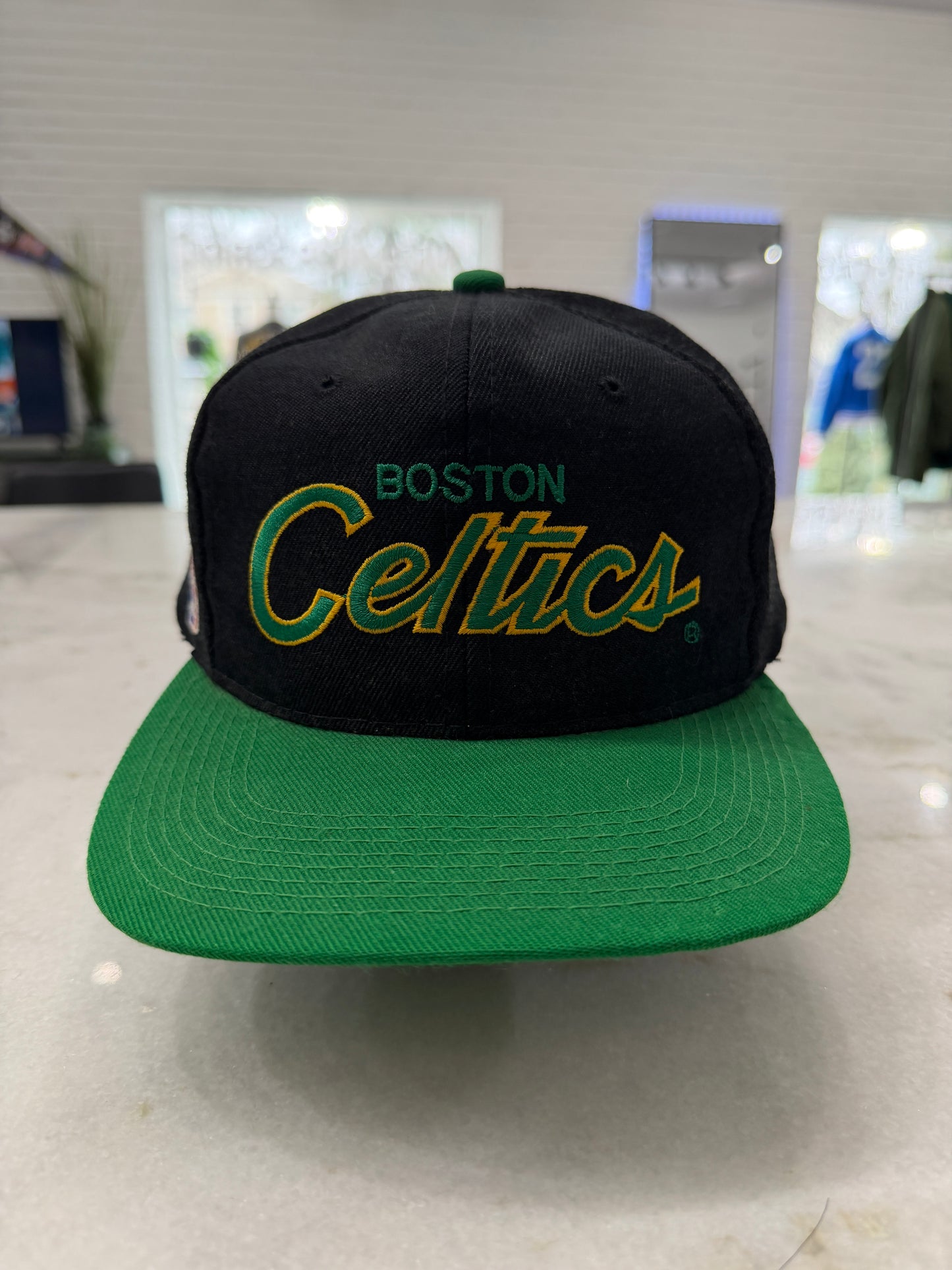 90s Boston Celtics Sports Specialties Script Hat