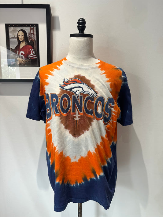 (Mens Large) 90s Denver Broncos Tye-Dye Shirt 007