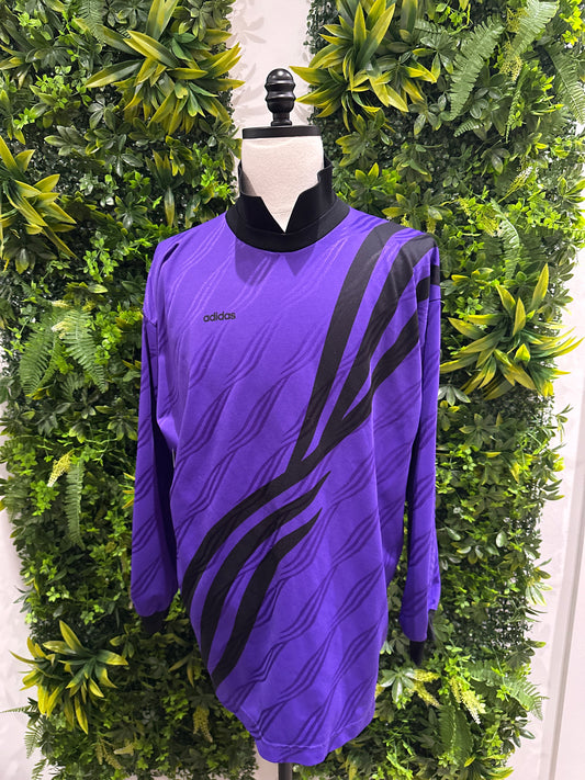 (Mens XL) 90s Adidas Purple Goali Soccer Jersey 007