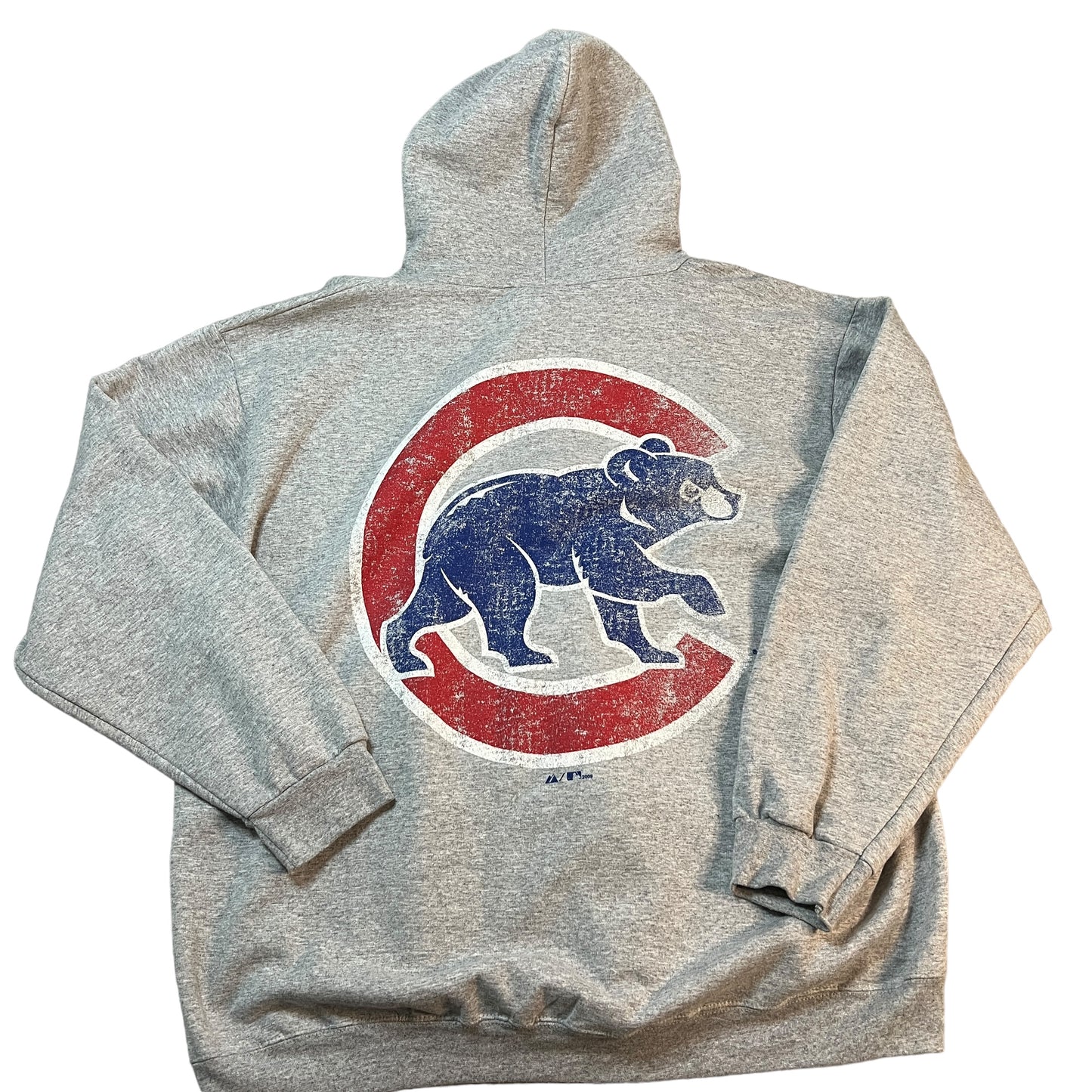 Chicago Cubs Hoodie Sweat Shirt Mens XL Full Zip Gray MLB Majestic