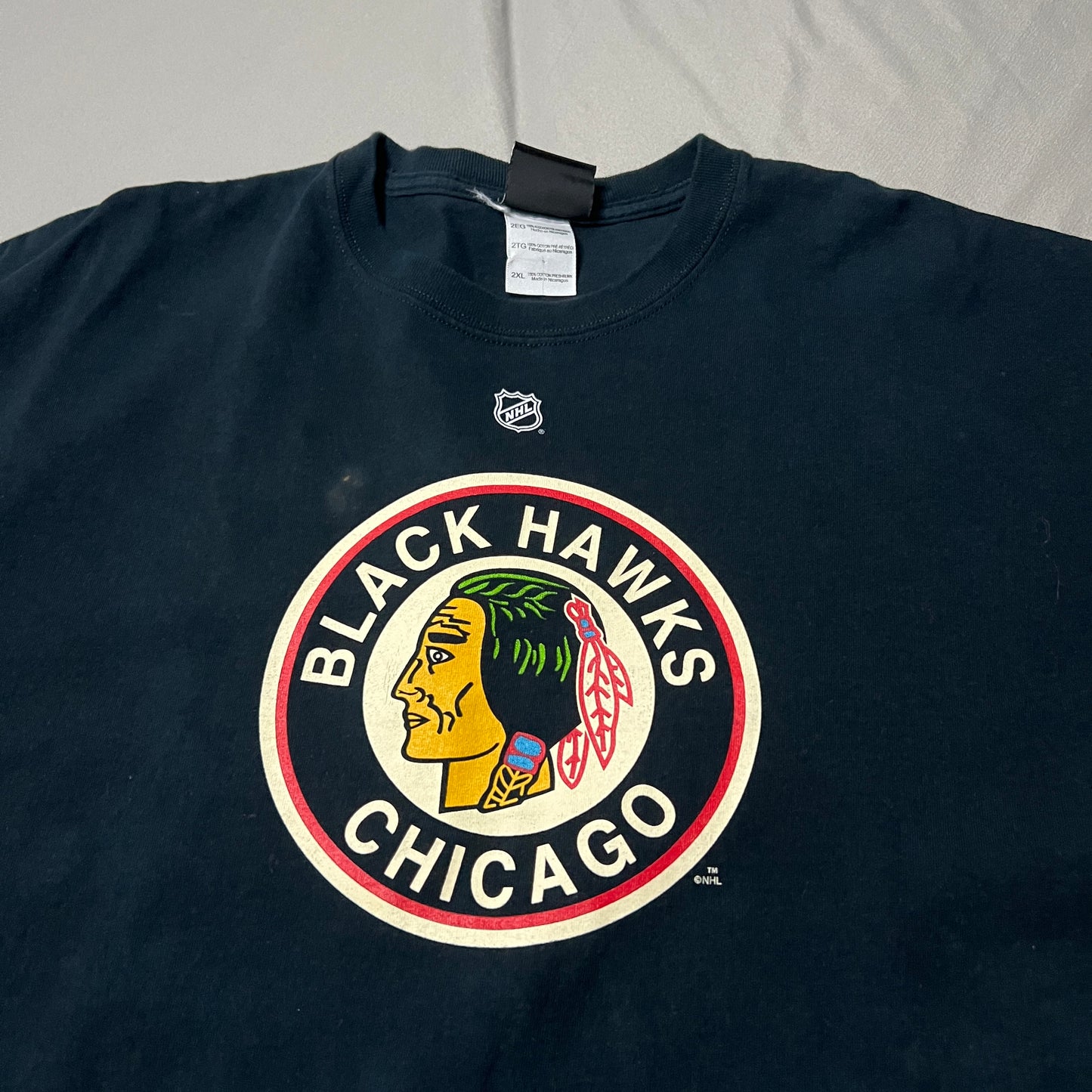 Jack Skille Chicago Blackhawks Shirt Mens 2XL XXL Reebok #20 NHL Black Short Sleeve