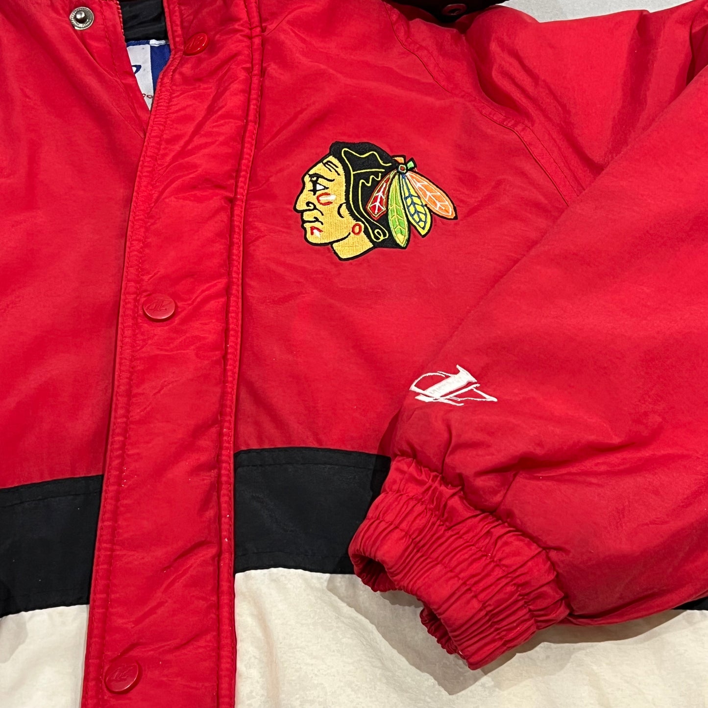(Kids M) 90s Chicago Blackhawks Puffer Jacket