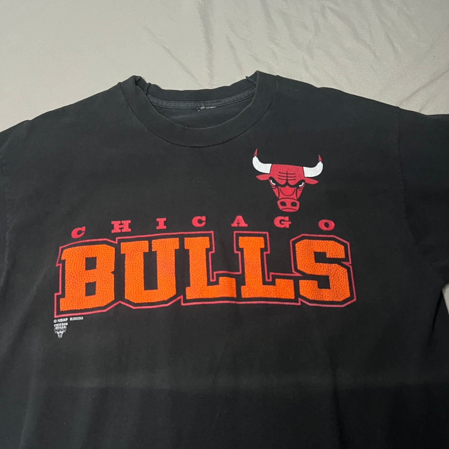 Vintage Chicago Bulls Salem Sportswear Shirt Mens Large Black Short Sleeve