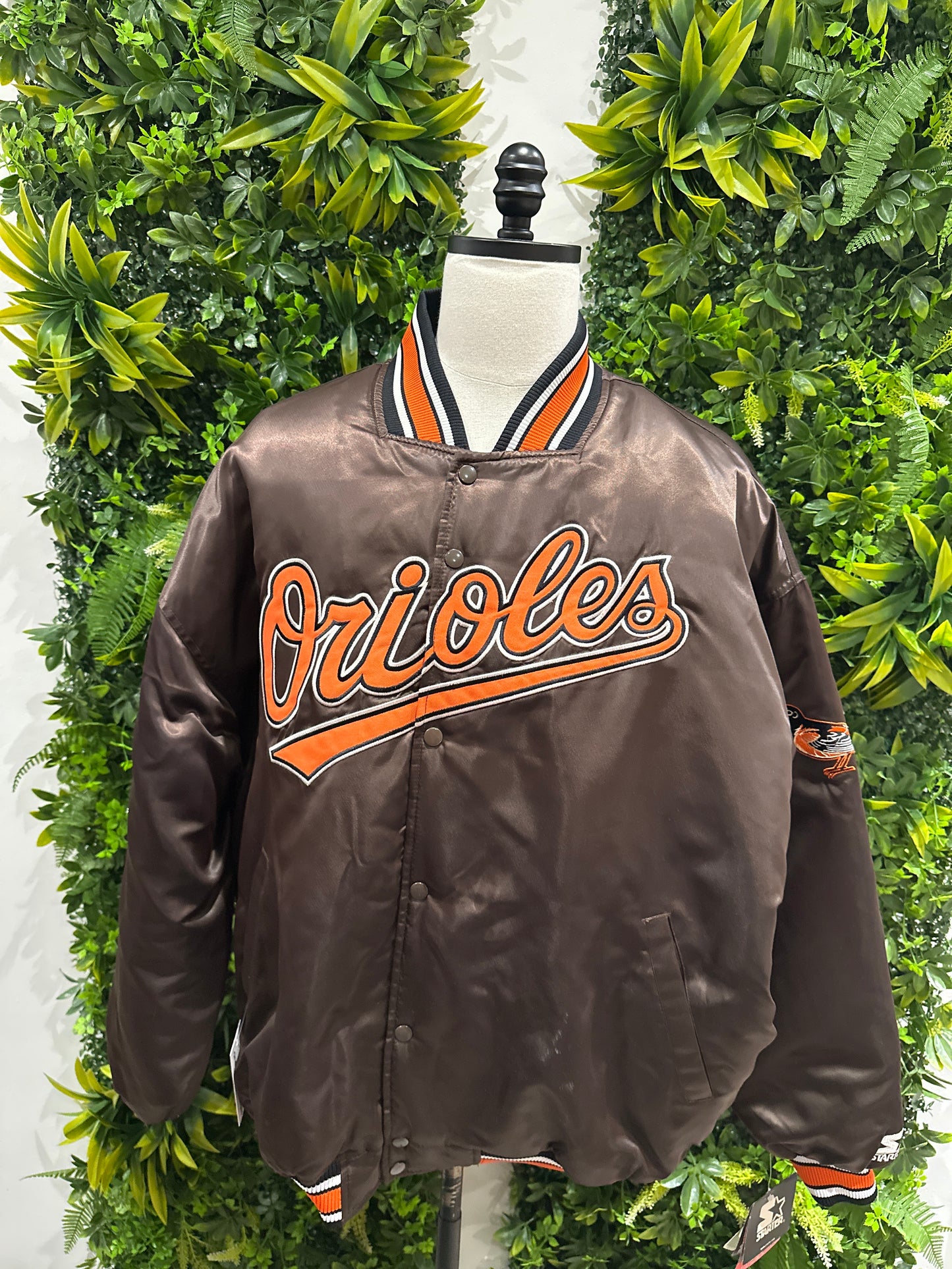 (Mens 4X) 90s Starter Baltimore Orioles Bomber Jacket 007