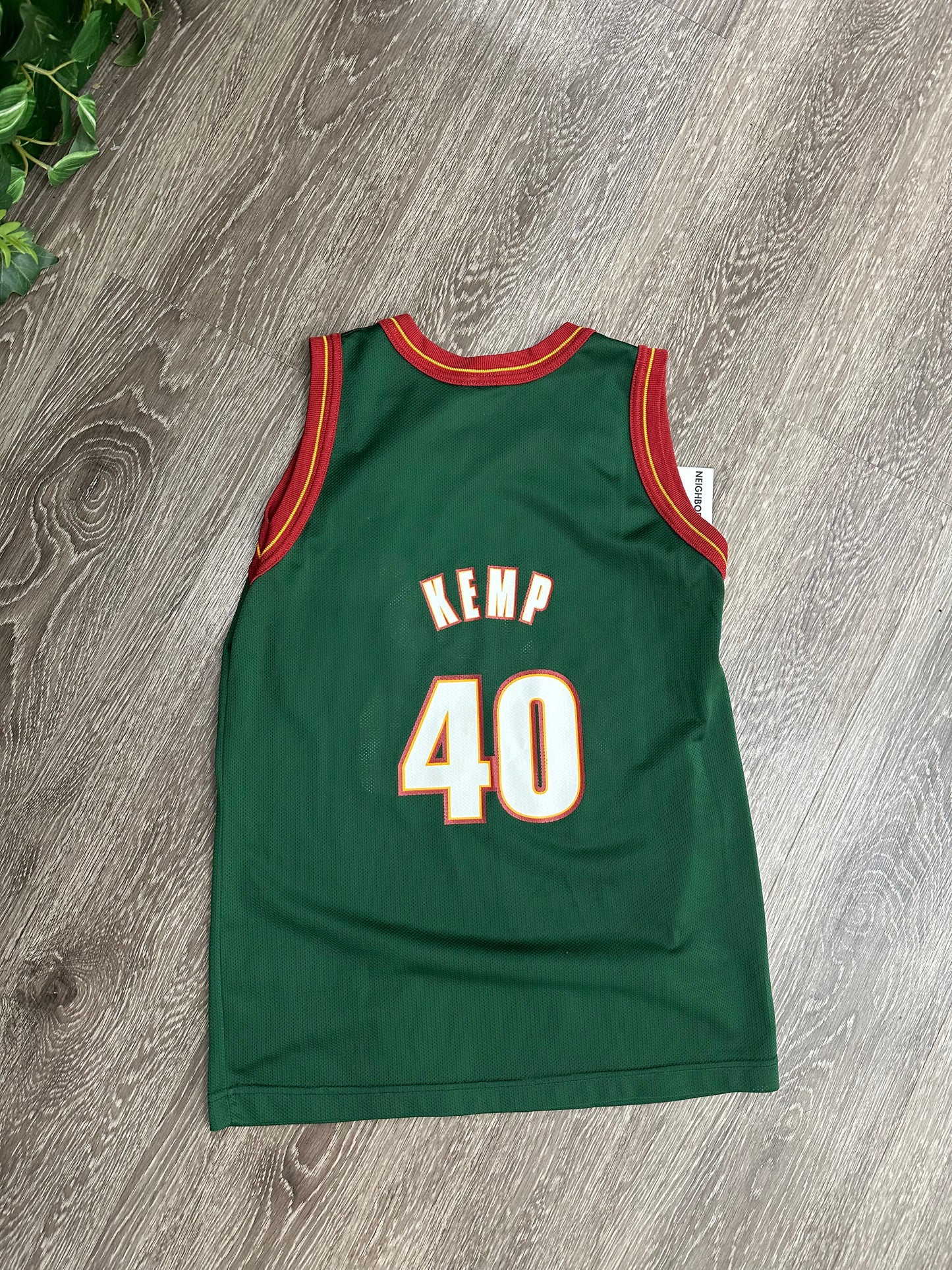 (Kids Large) 90s Seattle Sonics 'Sean Kemp' Jersey 007