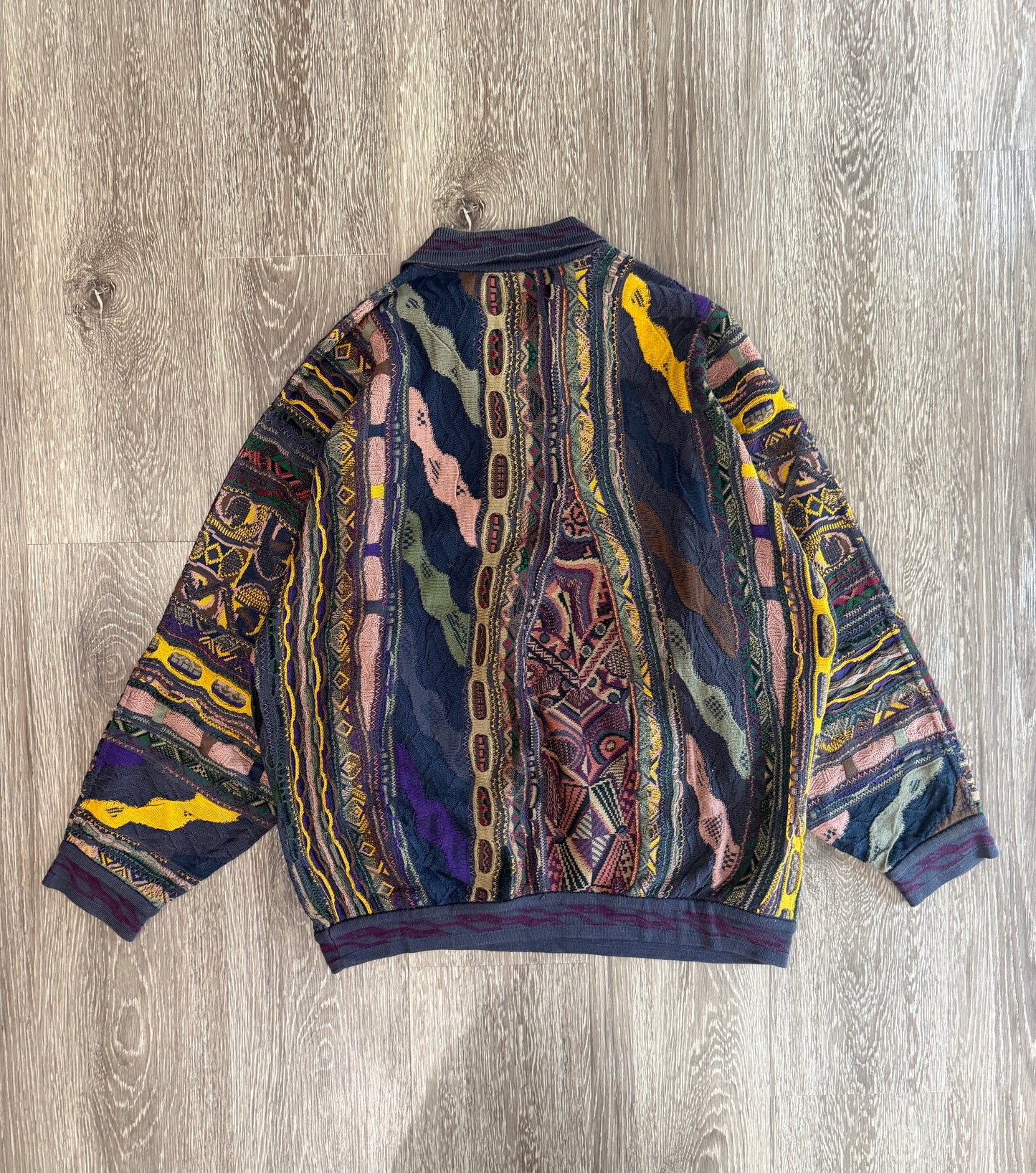 (Mens Large) 90s Coogi 3D Knit Collar Sweater