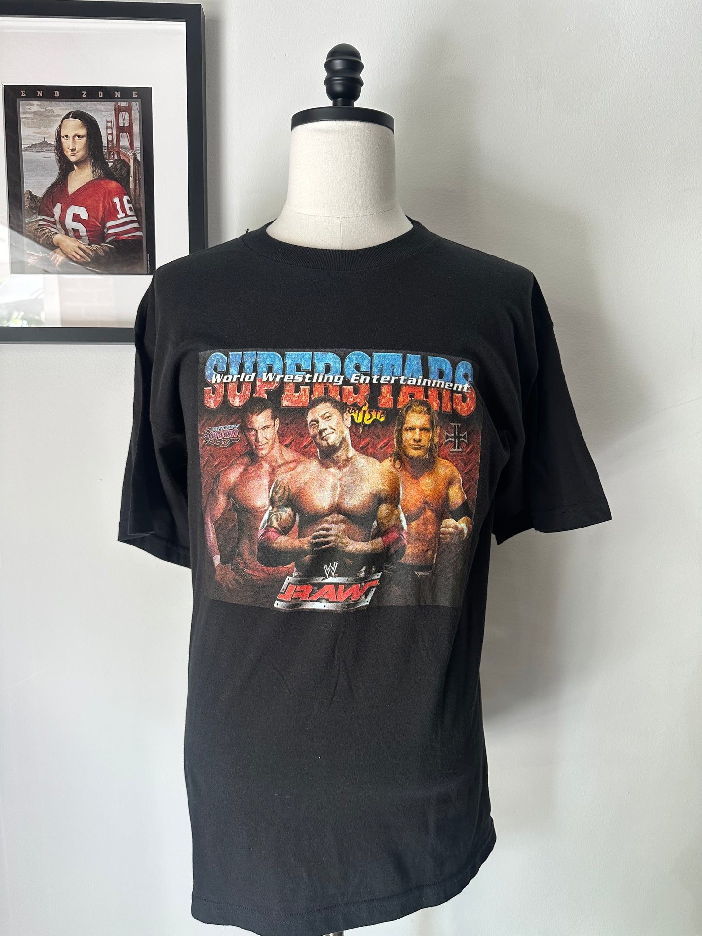 (Mens Large) Bootleg Wrestling Shirt The Rock Triple H Randy Orton