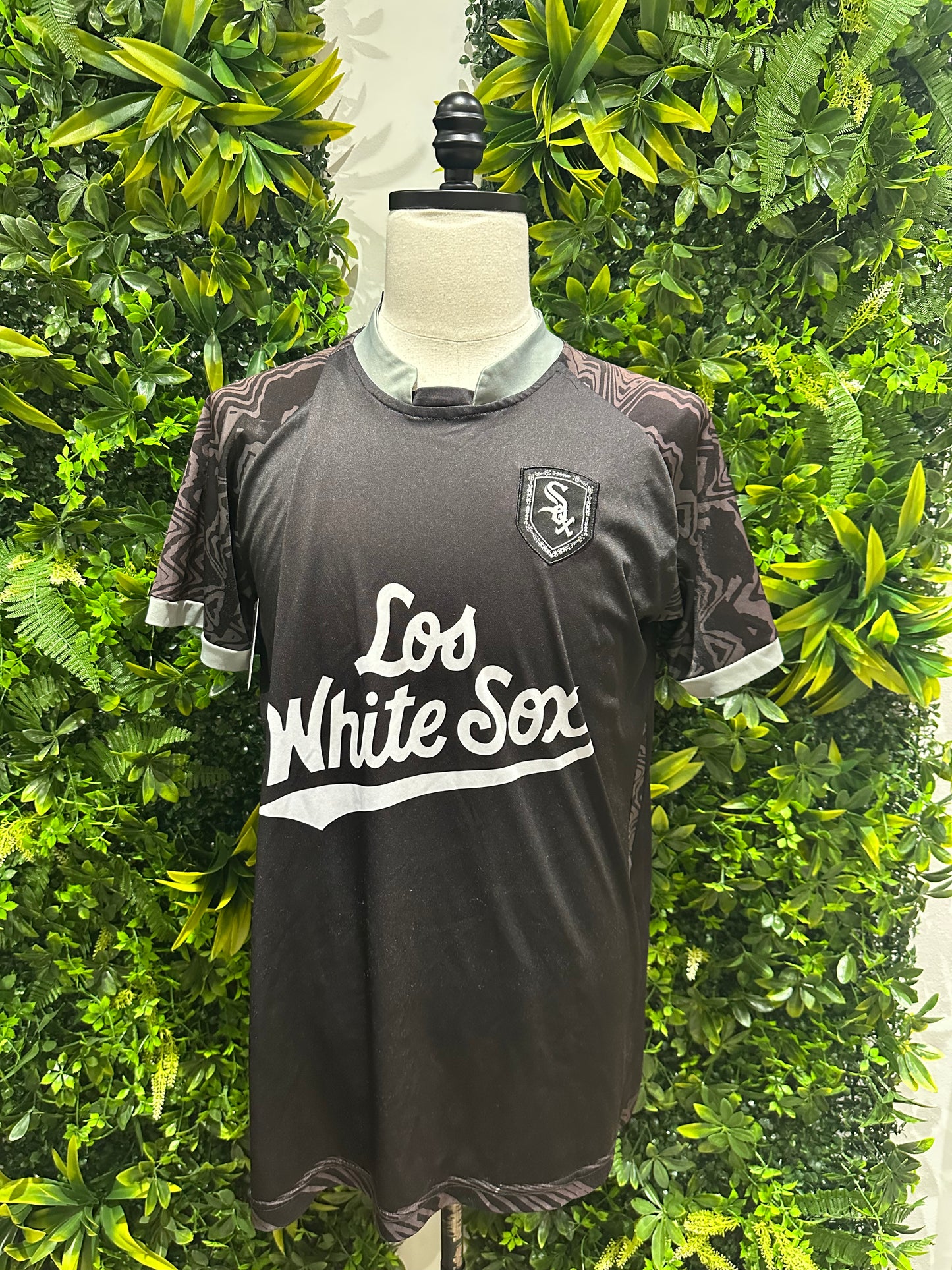(Mens Large) MLB Chicago White Sox 'Los White Sox' Soccer Jersey 007