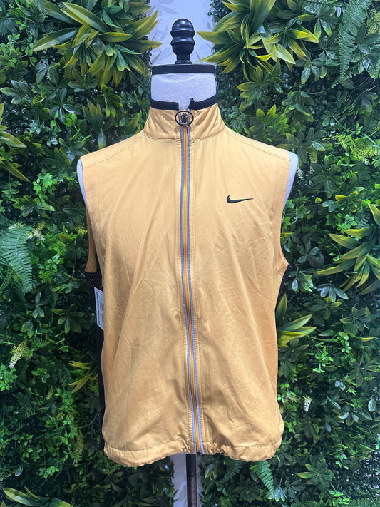 (Mens Large) 90s Nike Yellow Zip-Up Vest 007