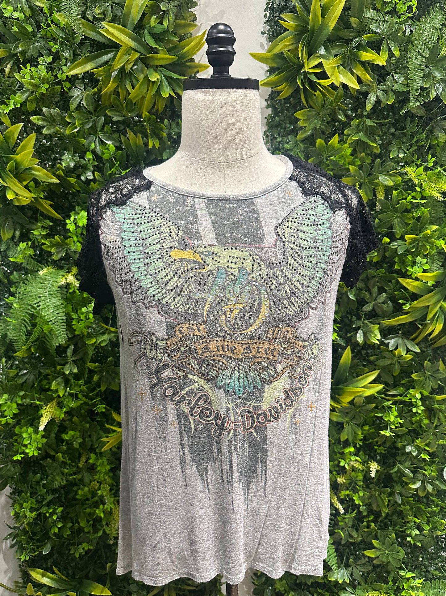 (Womens Large) Harley Davidson Eagle Shirt 007