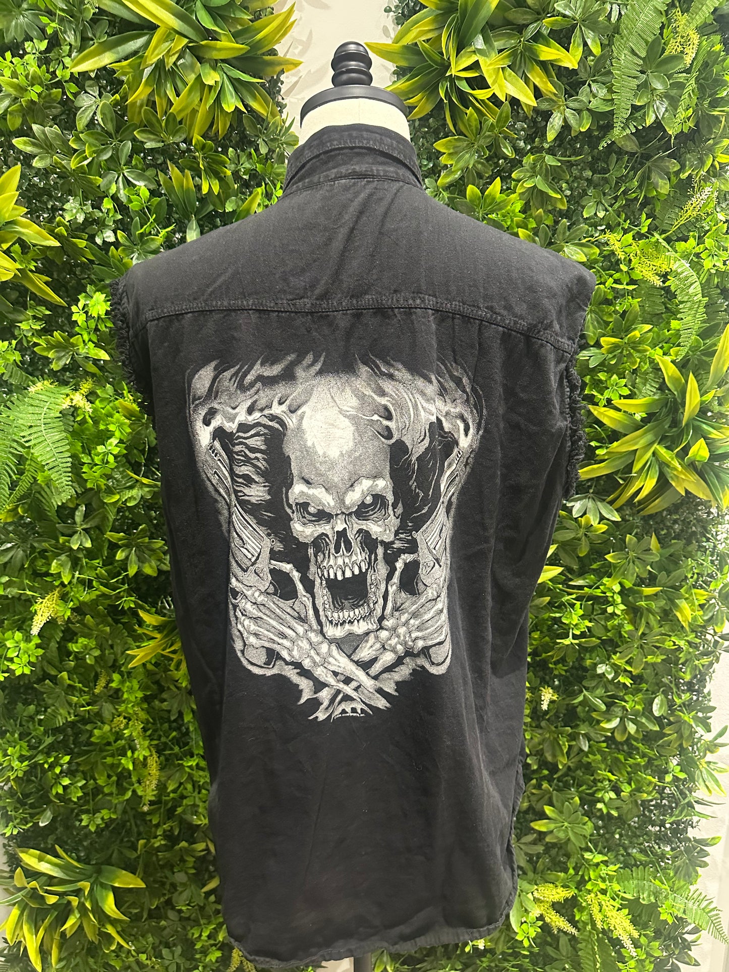 (Mens XL) Hot Leathers Black Biker Vest 007