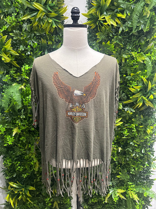 (Womens XL) 90s Harley Davidson 'Homewood, IL' Pancho 007