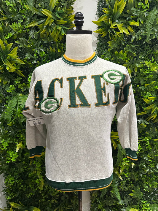 (Womens Large) 90s Green Bay Packers Large Spell-Out Sweater 007