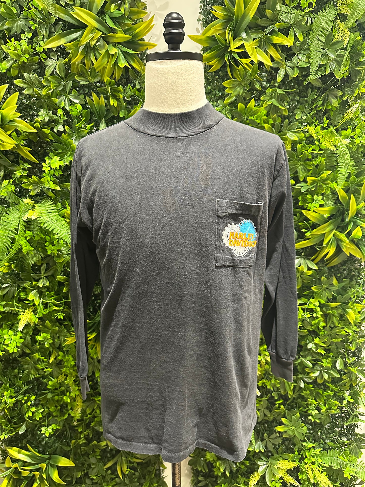 (Mens Medium) 90s Harley Davidson Flame Long Sleeve Shirt