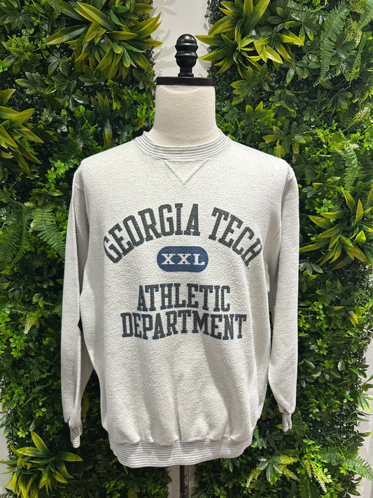 (Mens Large) 90s Georgia Tech Spell-Out Sweater 007