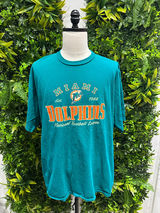 (Mens 2X) NFL Miami Dolphins Spell-Out Shirt 007