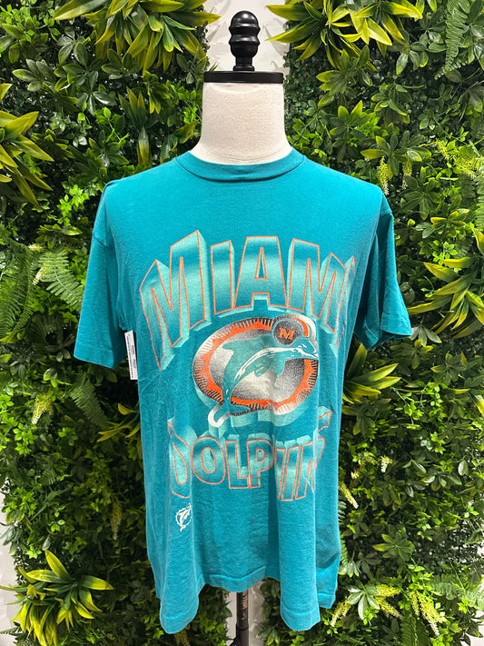 (Mens Large) 90s Miami Dolphins Spell-Out Shirt 007