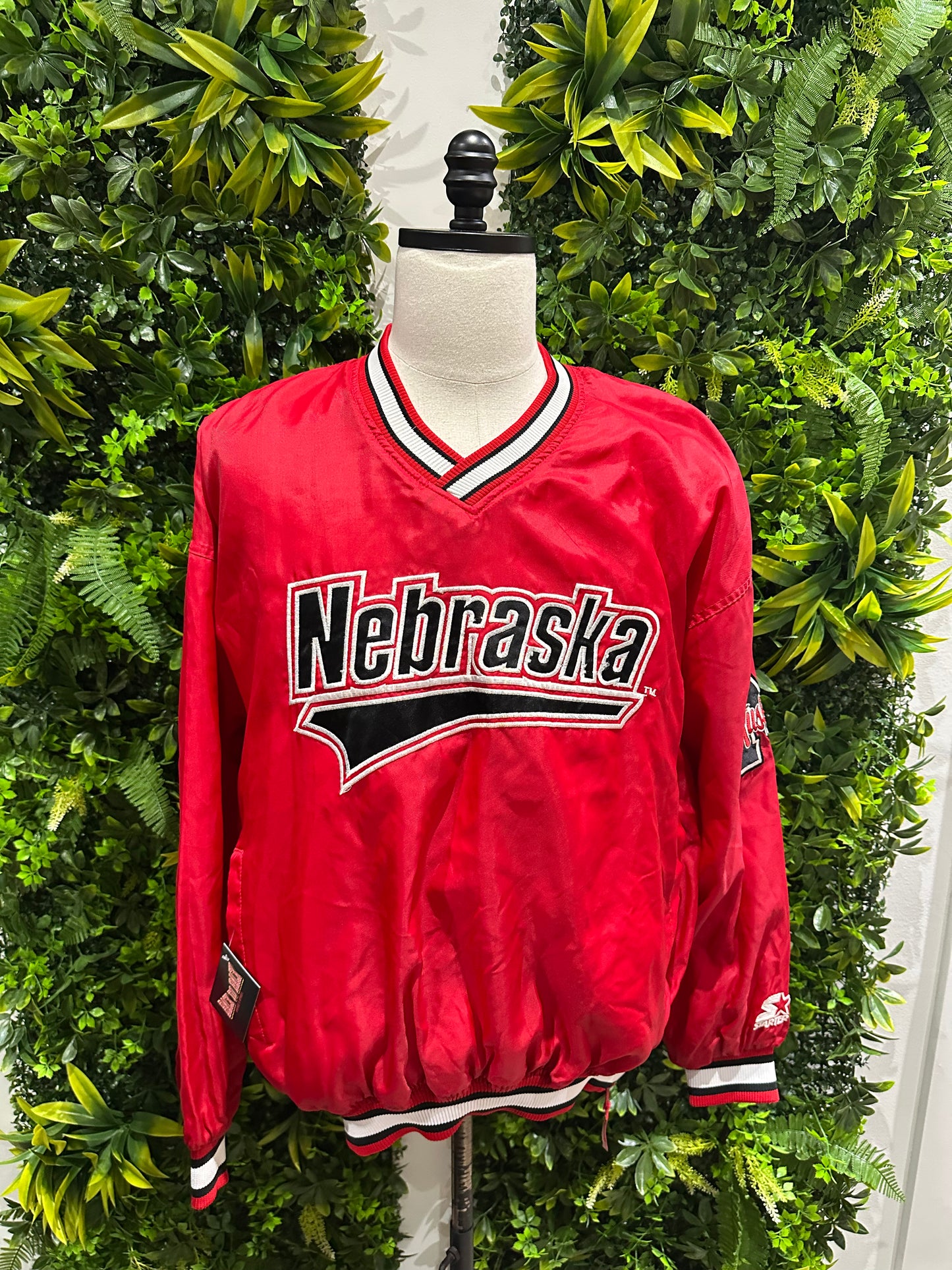 (Mens XL) 90s Starter Nebraska Huskers Pull-Over Windbreaker 007