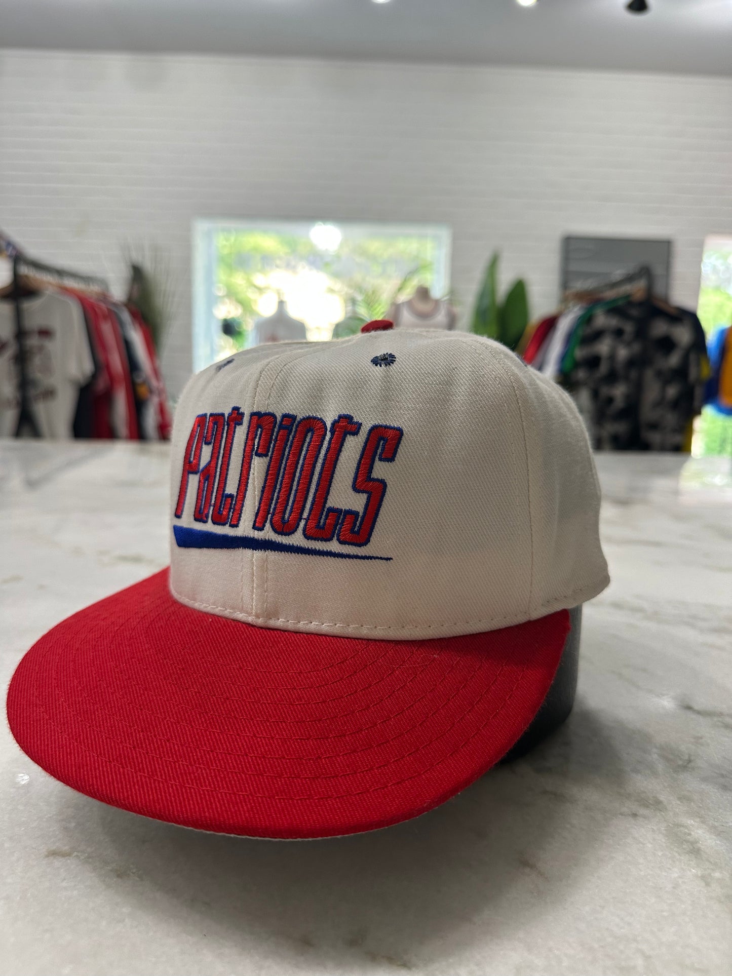 90s NFL New England Patriots Fitted Hat 007