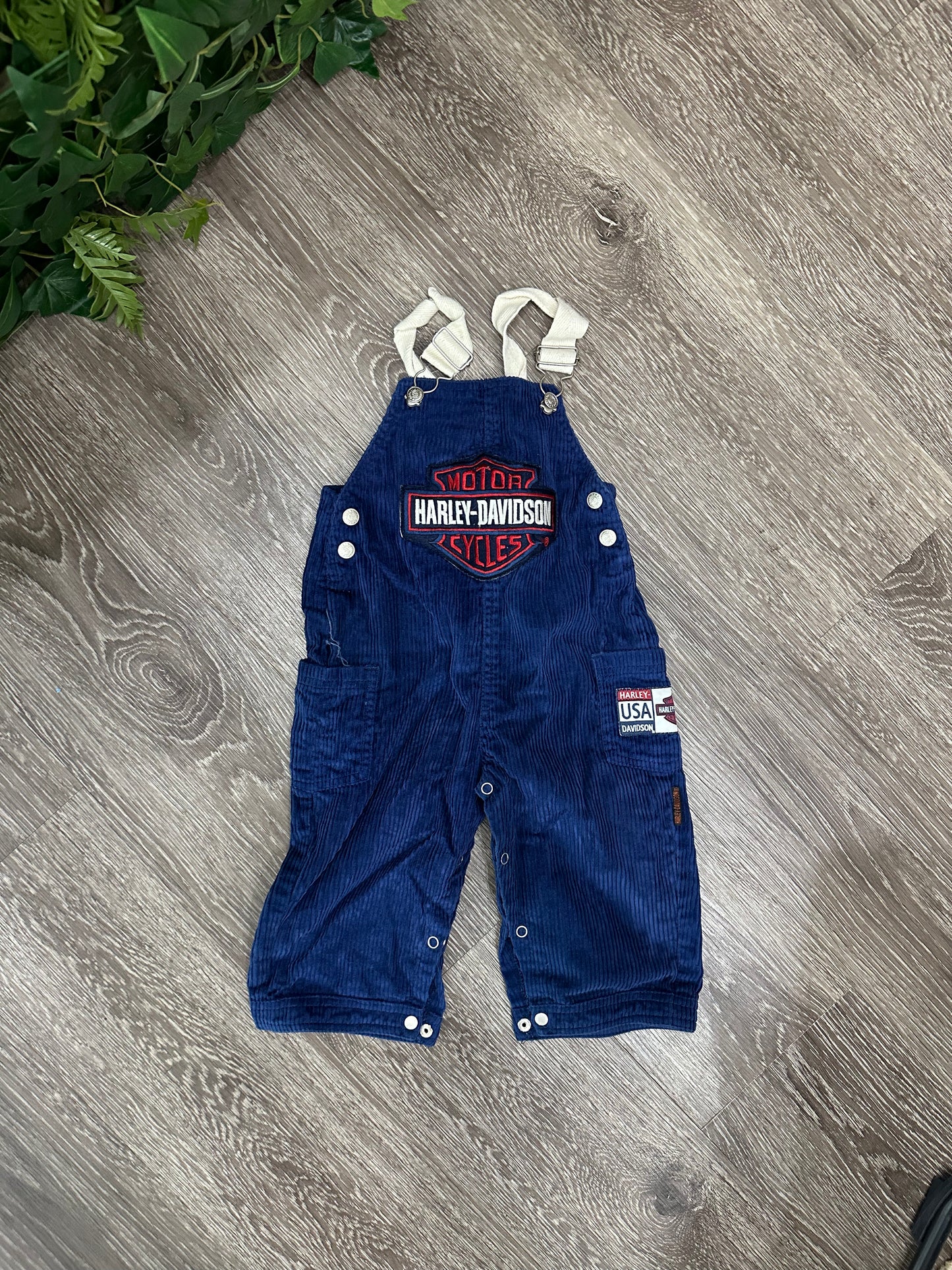 (Kids 24M) 90s Harley Davidson Overalls