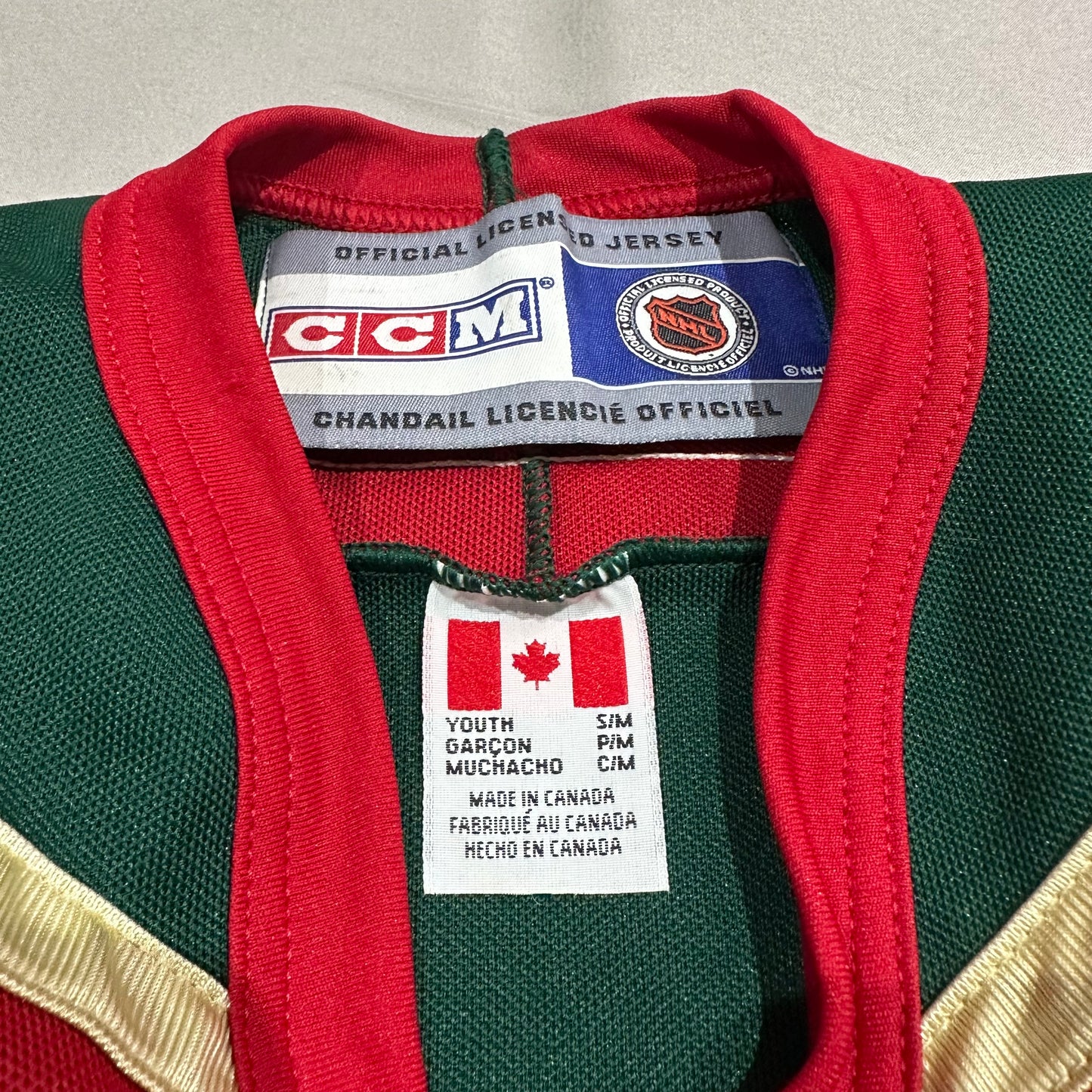 Minnesota Wild Kids Small/Medium Jersey CCM Blank