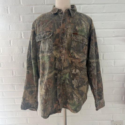 (Mens XL Tall) Camo Button Up Shirt