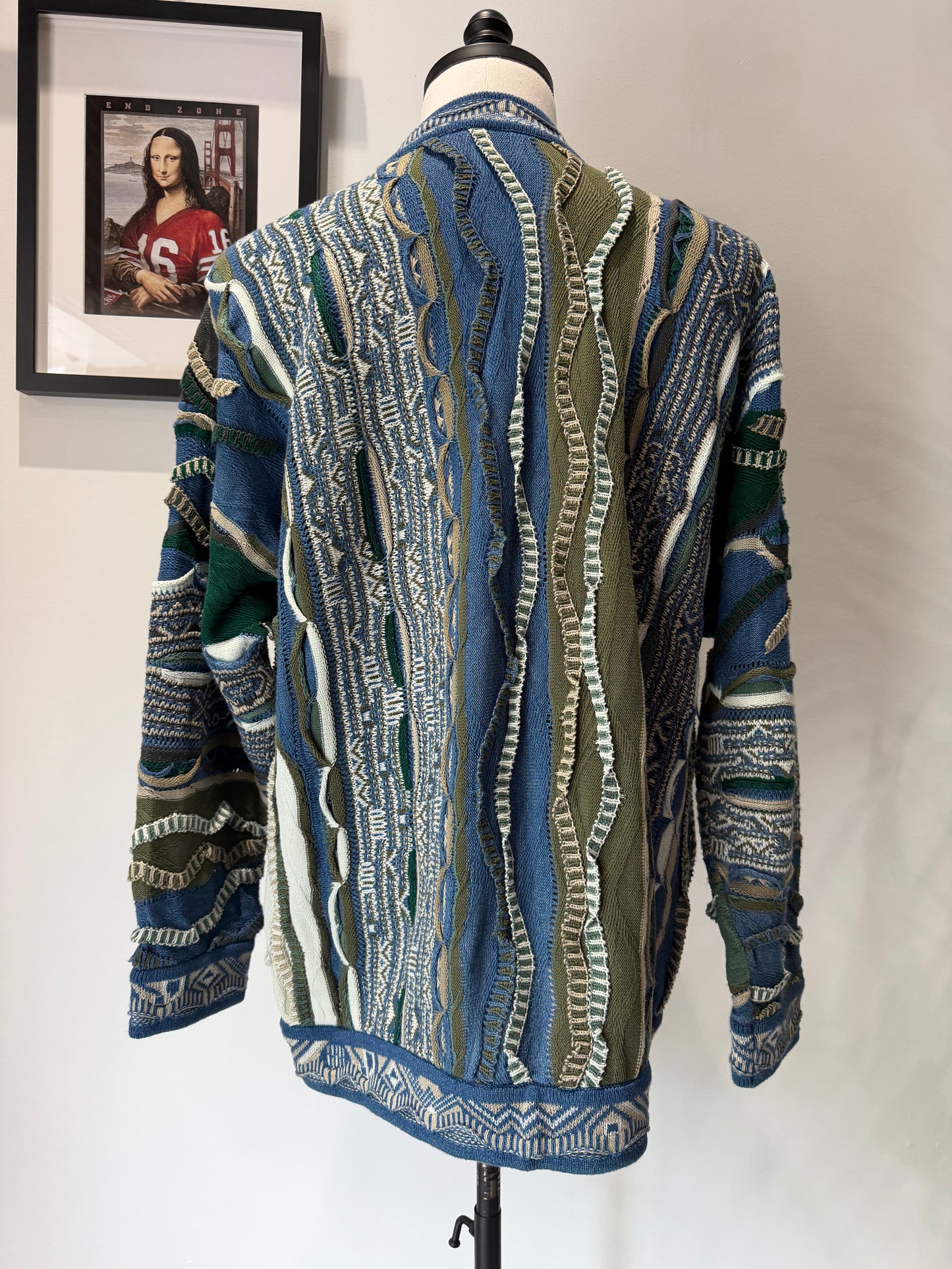 (Mens Large) 90s Coogi Blues 3D Knit Sweater