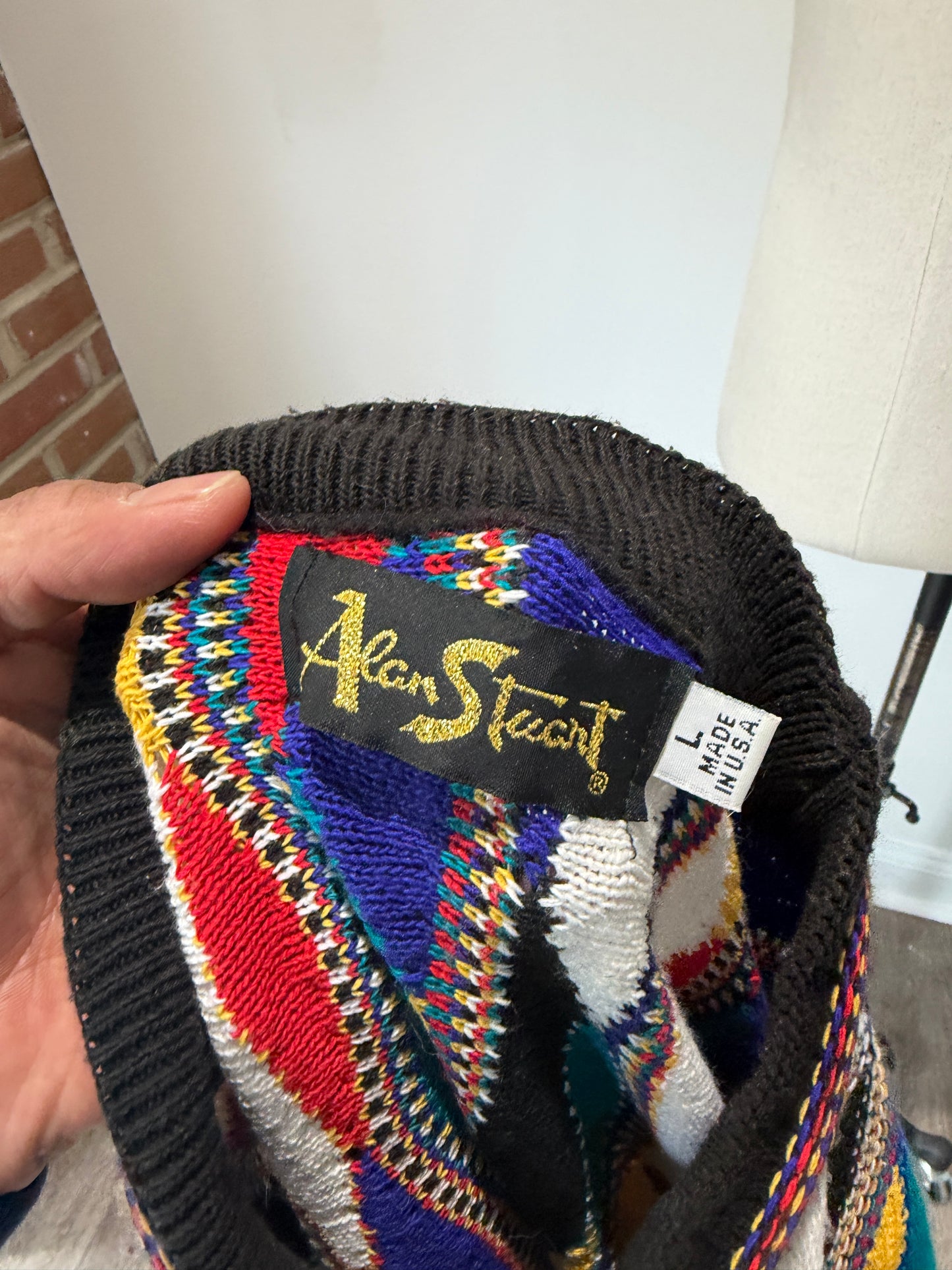 (Mens Large) 90s Alan Stuart 3D Knit Sweater