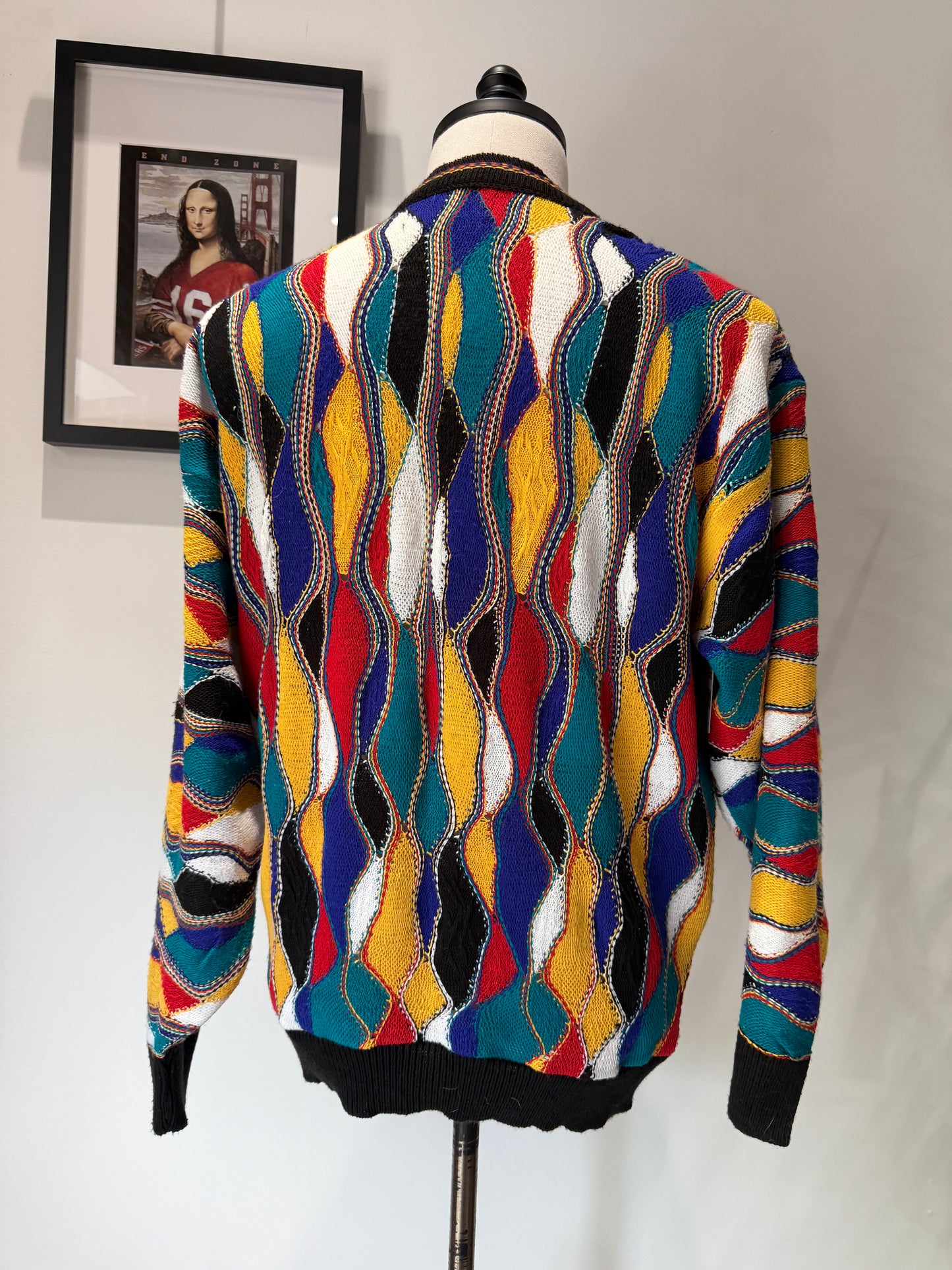(Mens Large) 90s Alan Stuart 3D Knit Sweater