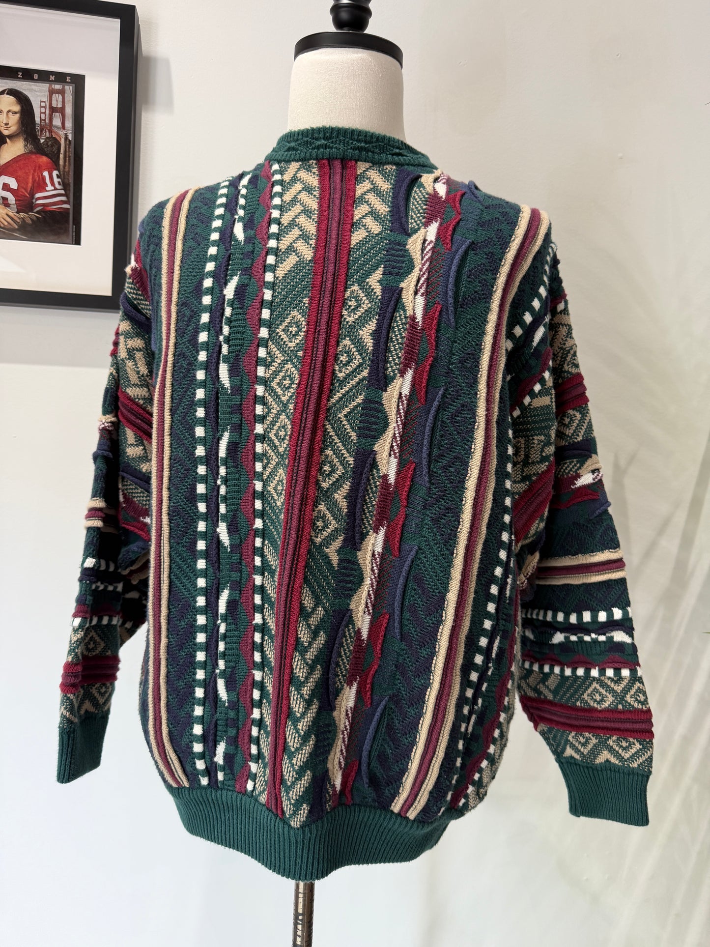 (Mens Large) 90s Cotton Traders 3D Knit Sweater