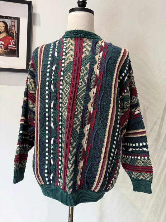 (Mens Large) 90s Cotton Traders 3D Knit Sweater