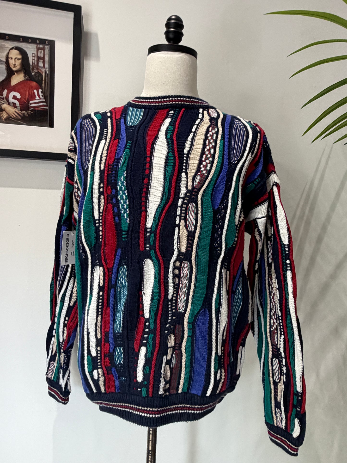 (Mens Large) 90s Cotton Traders 3D Knit Sweater