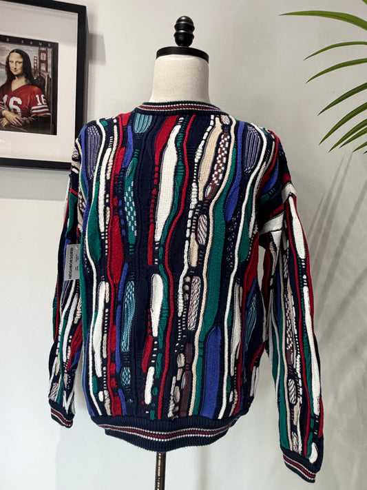 (Mens Large) 90s Cotton Traders 3D Knit Sweater