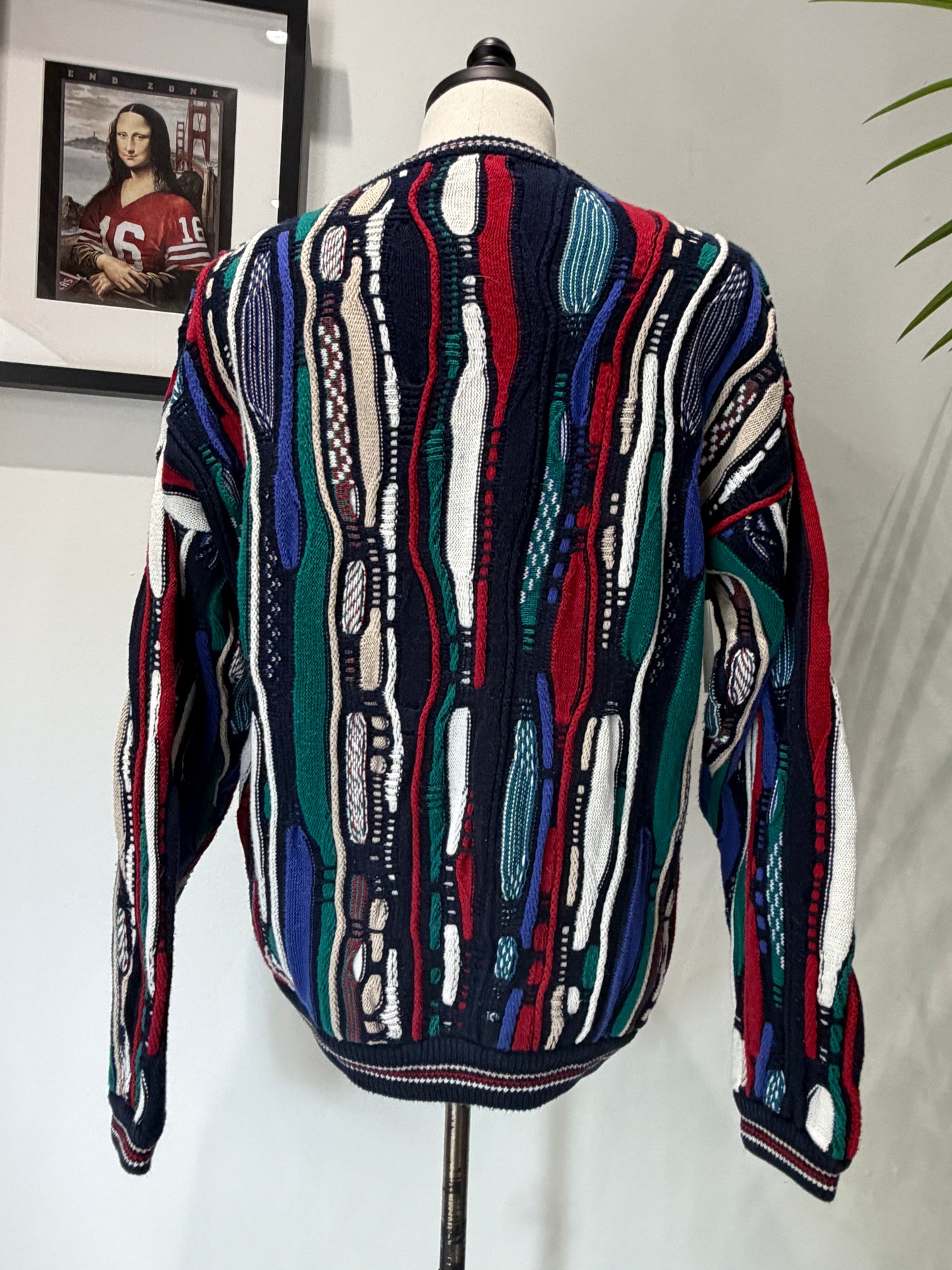 (Mens Large) 90s Cotton Traders 3D Knit Sweater