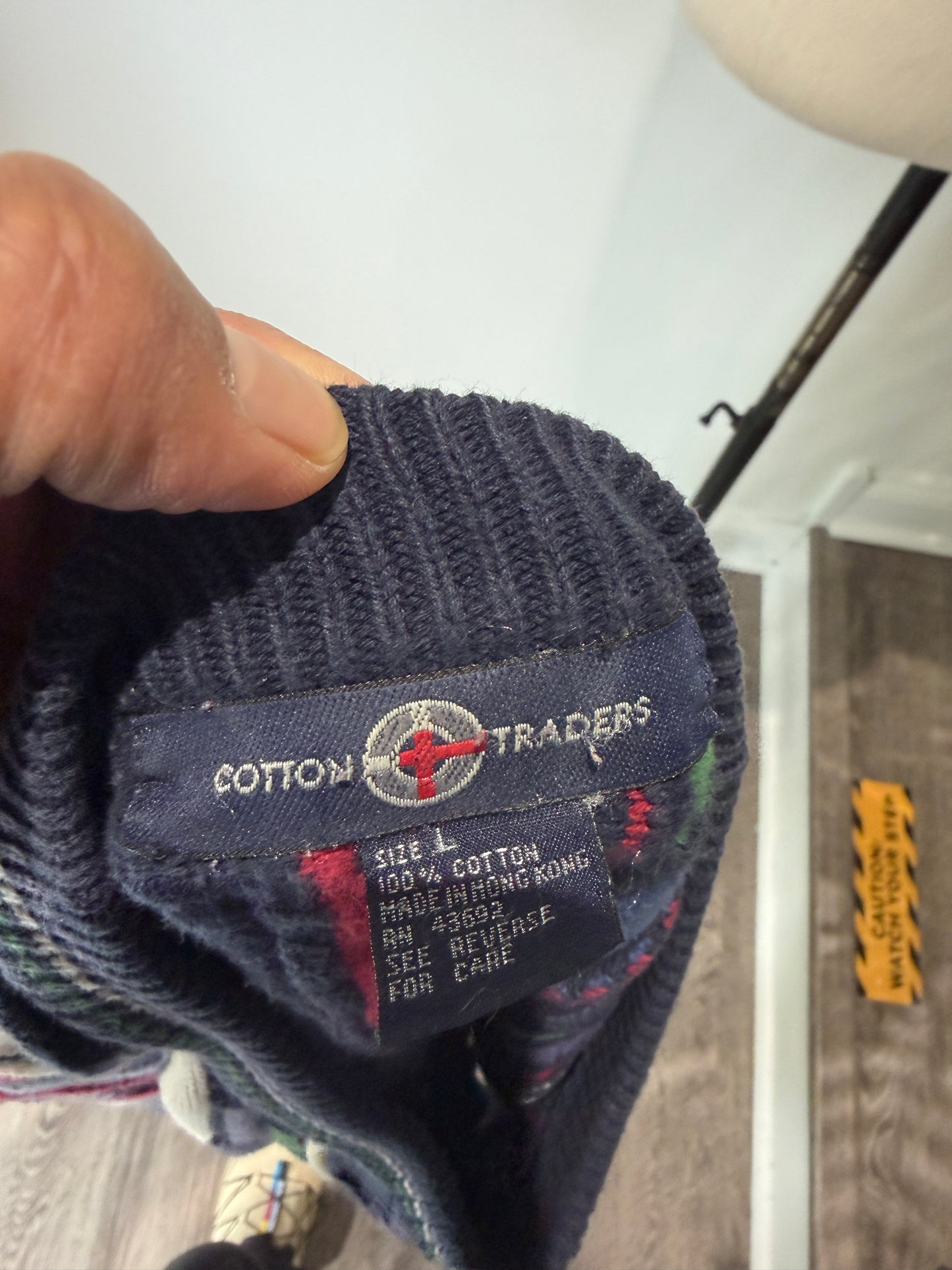 (Mens Large) 90s Cotton Traders 3D Knit Sweater