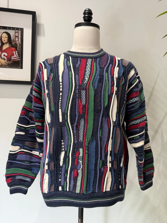 (Mens Large) 90s Cotton Traders 3D Knit Sweater