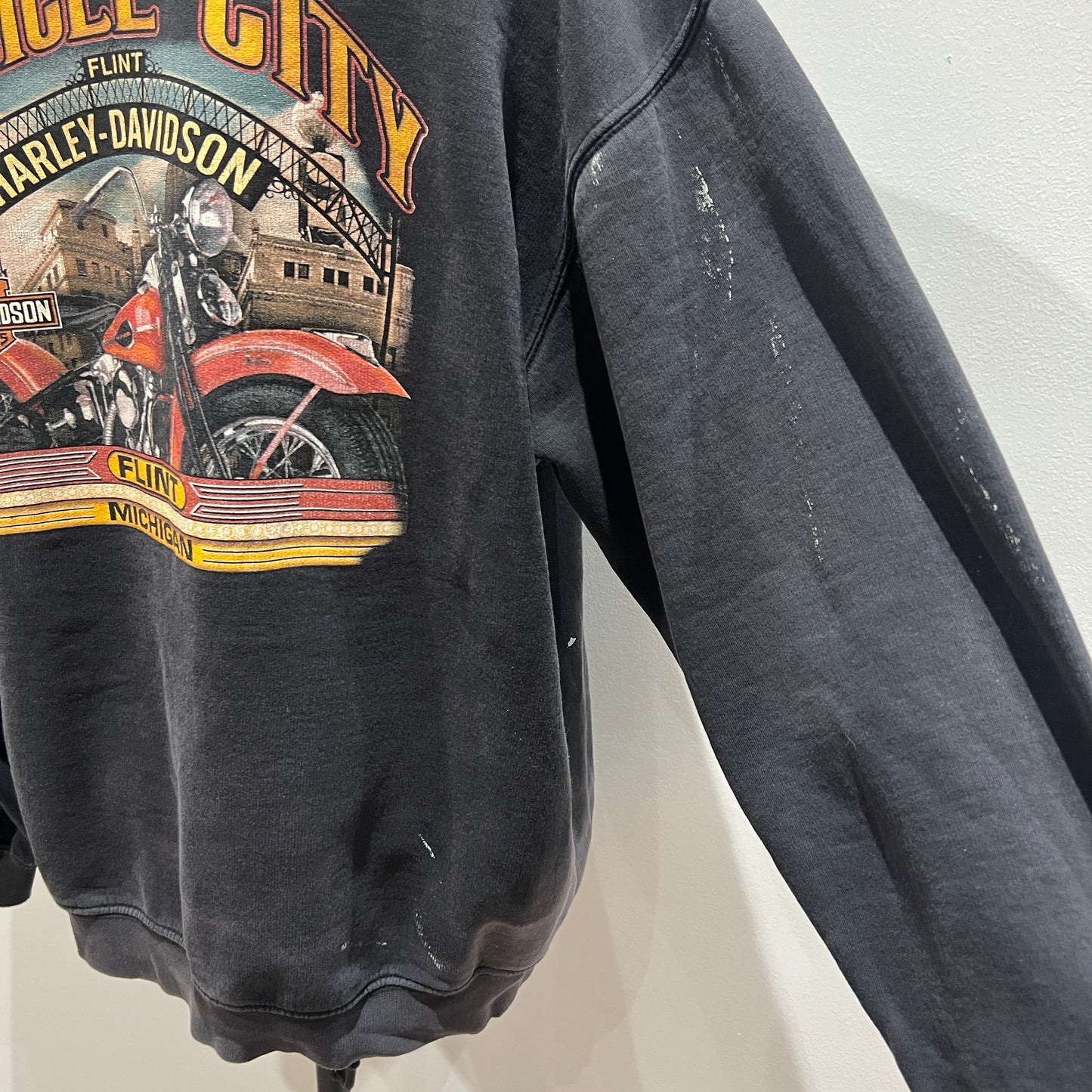 (Mens Large) Harley Davidson Flame Sweater Distressed