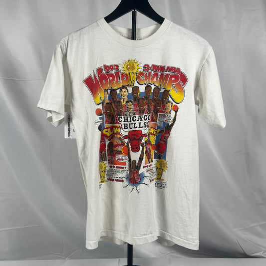 (Mens Medium) 1993 Chicago Bulls Comic Caricature Shirt