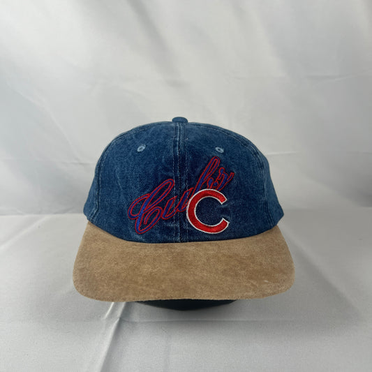 90s Chicago Cubs Denim Strapback Hat