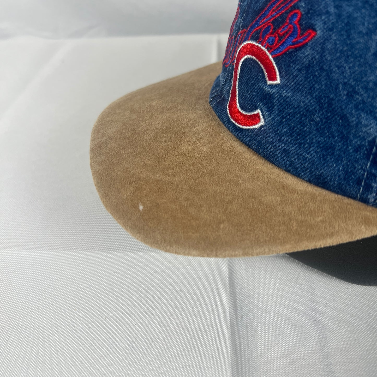 90s Chicago Cubs Denim Strapback Hat