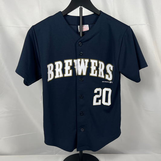 (Kids Medium) Jonathan McCroy Milwaukee Brewers Jersey