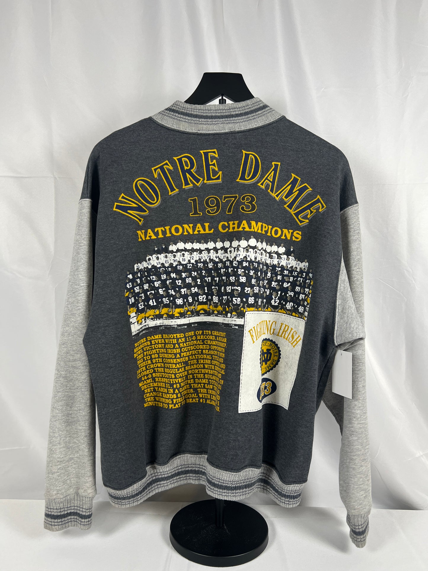 (Mens Large) 90s Notre Dame Cardigan Sweater