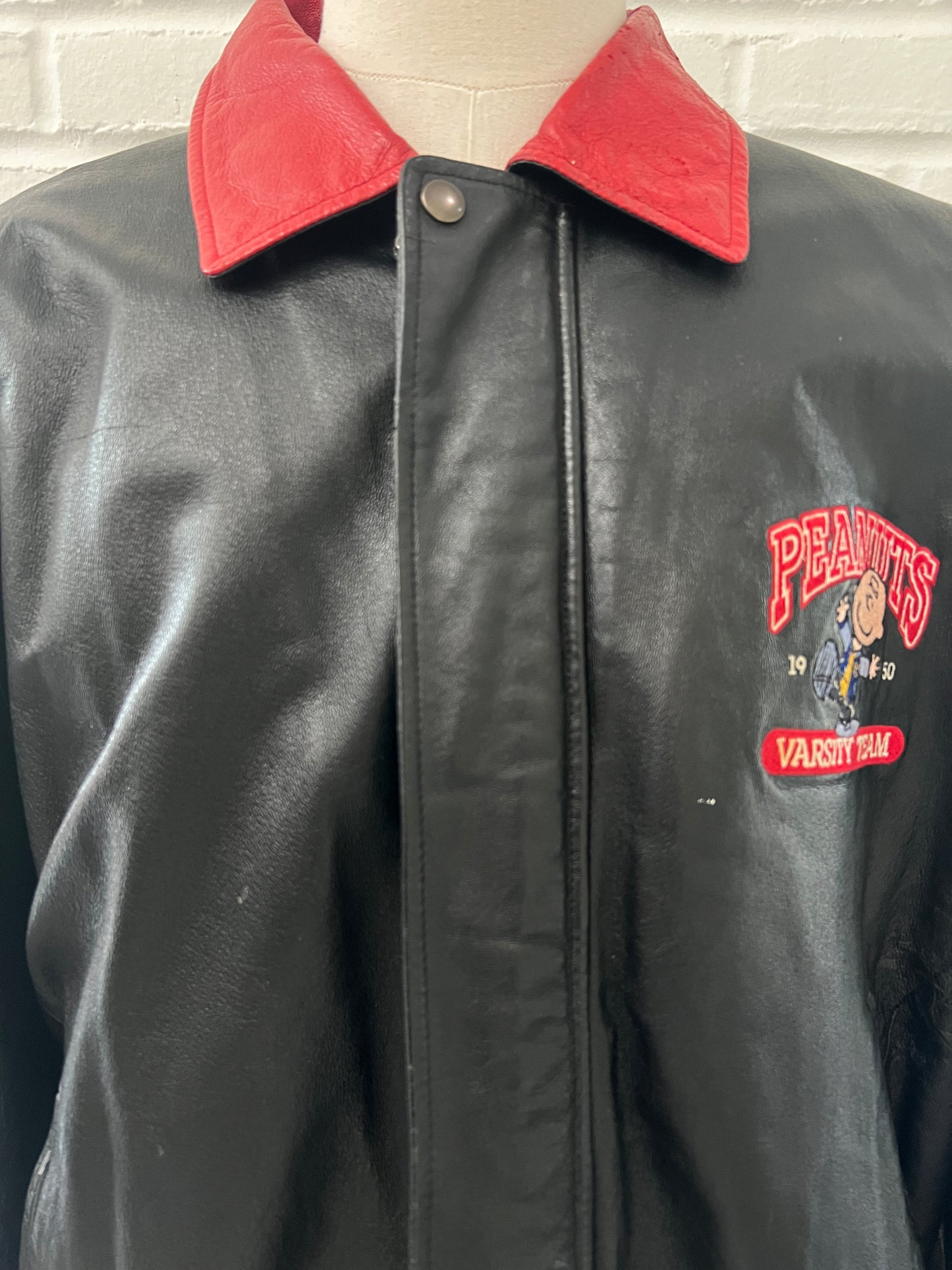 (Mens XL) 90s Peanut Snoopy Joe Cool Leather Jacket