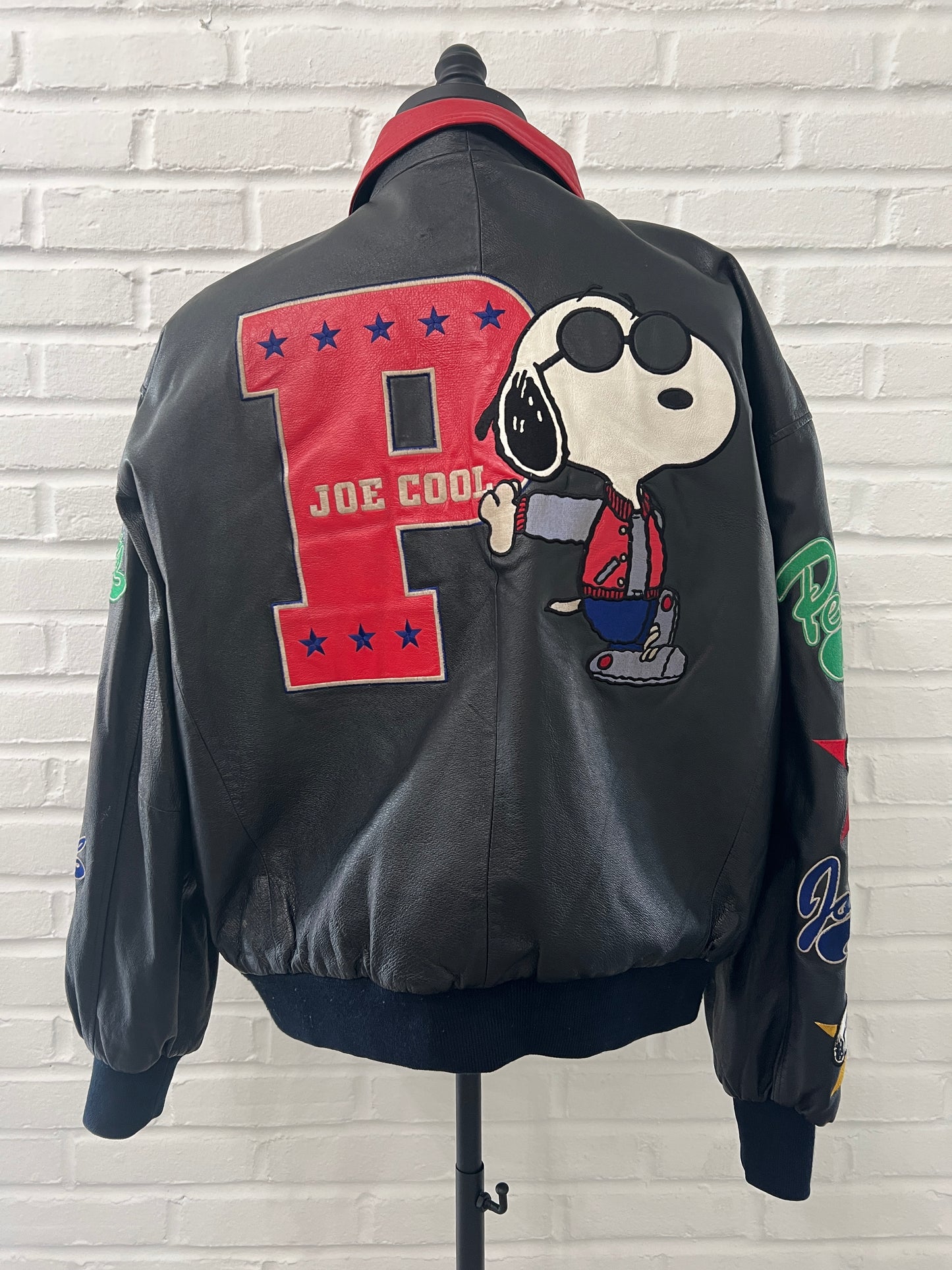 (Mens XL) 90s Peanut Snoopy Joe Cool Leather Jacket