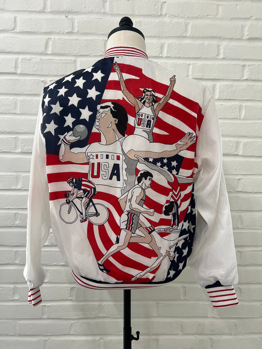 (Mens Medium) 90s Decathlon Olympic Team USA Satin Jacket
