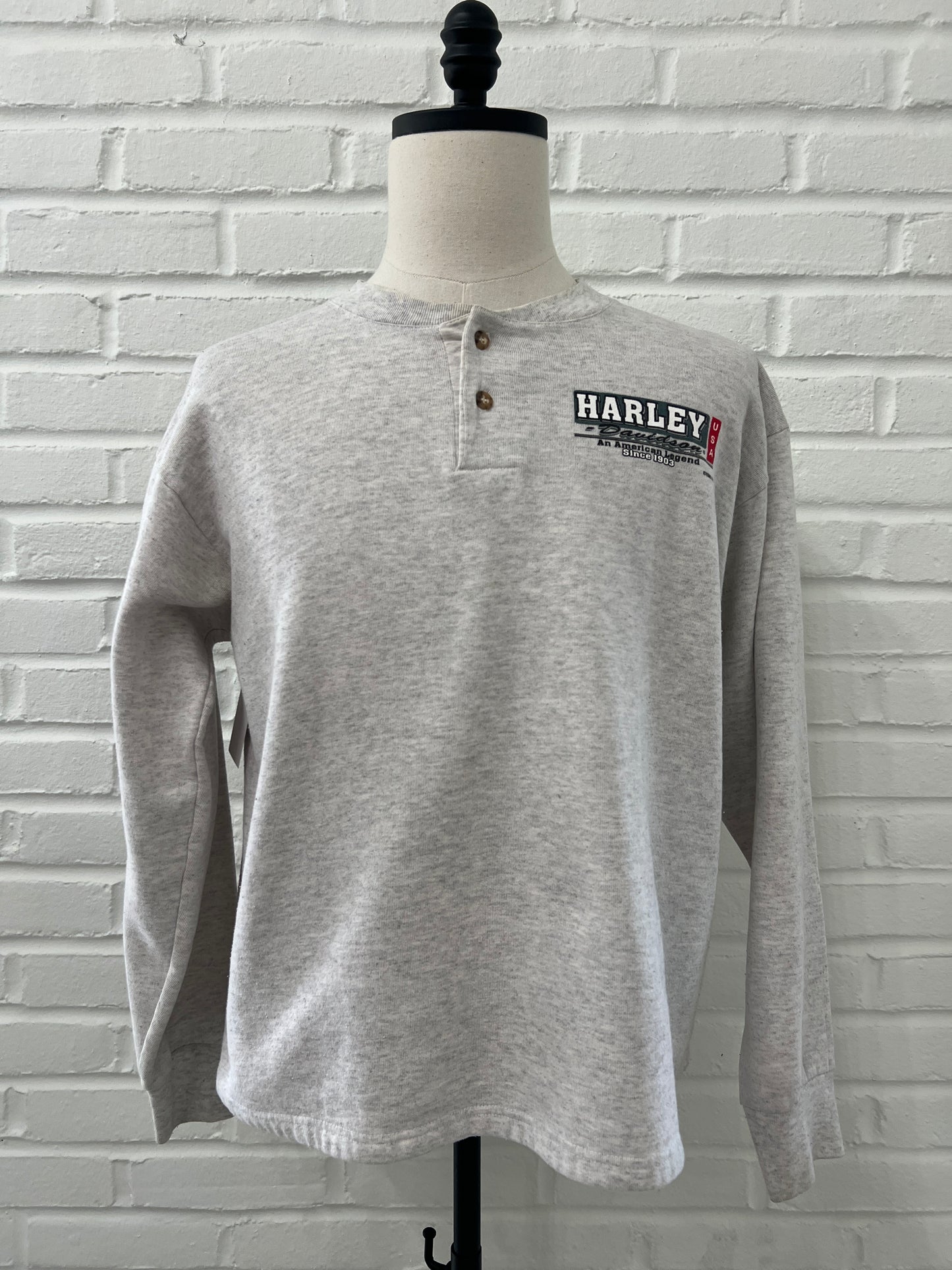 (Mens Medium) 1998 Harley Davidson Henley Sweater