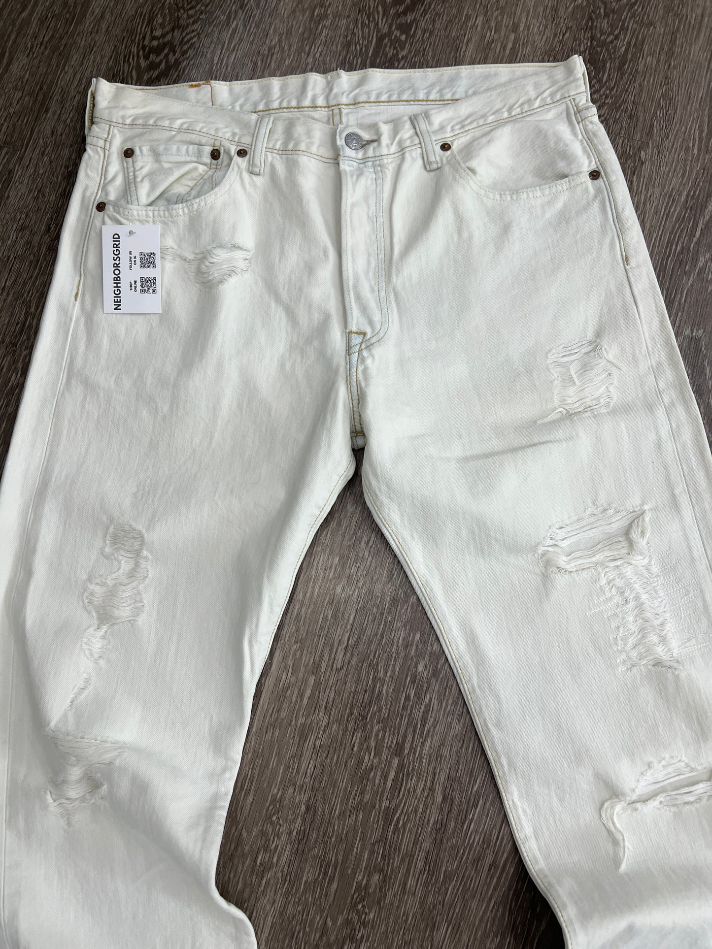 (Mens 34x34) Levis 501 Distressed Jeans