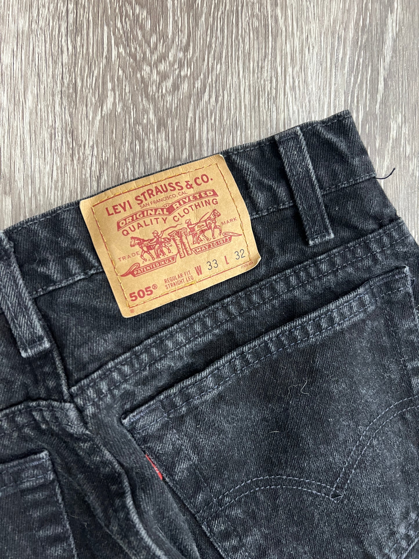 (Mens 33x32) Levis 505 Black Denim Jeans