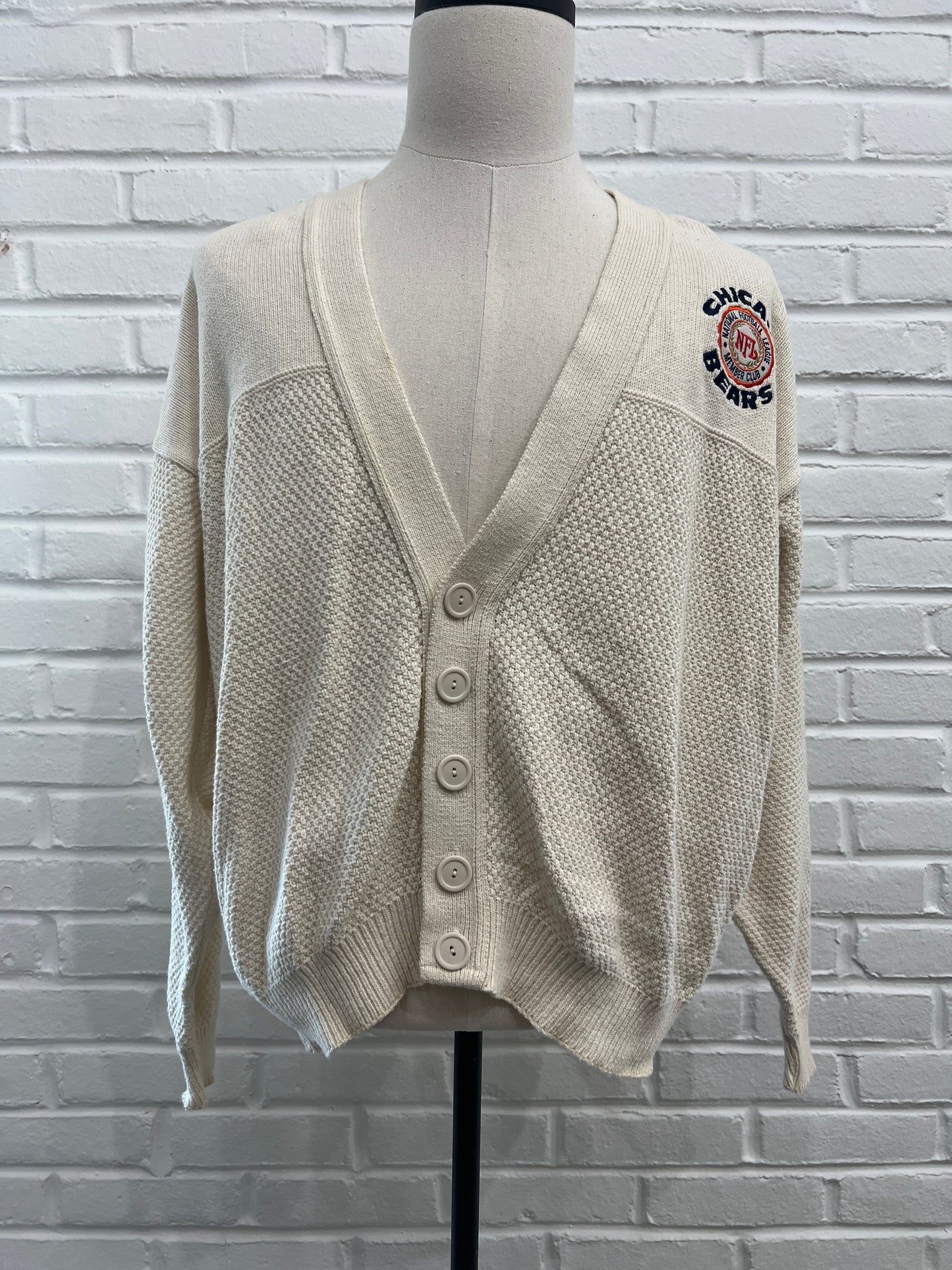 (Mens Large) 90s Chicago Bears Cardigan Sweater